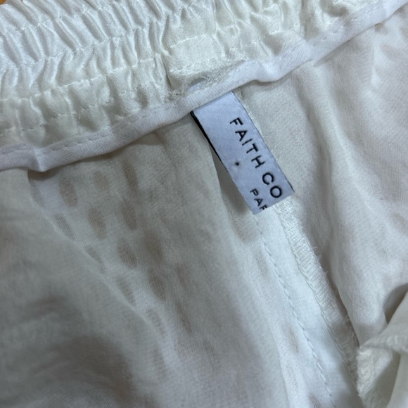 RARE* Faith Connexion Paris white satine and mesh Bermuda shorts - Picture 7 of 11